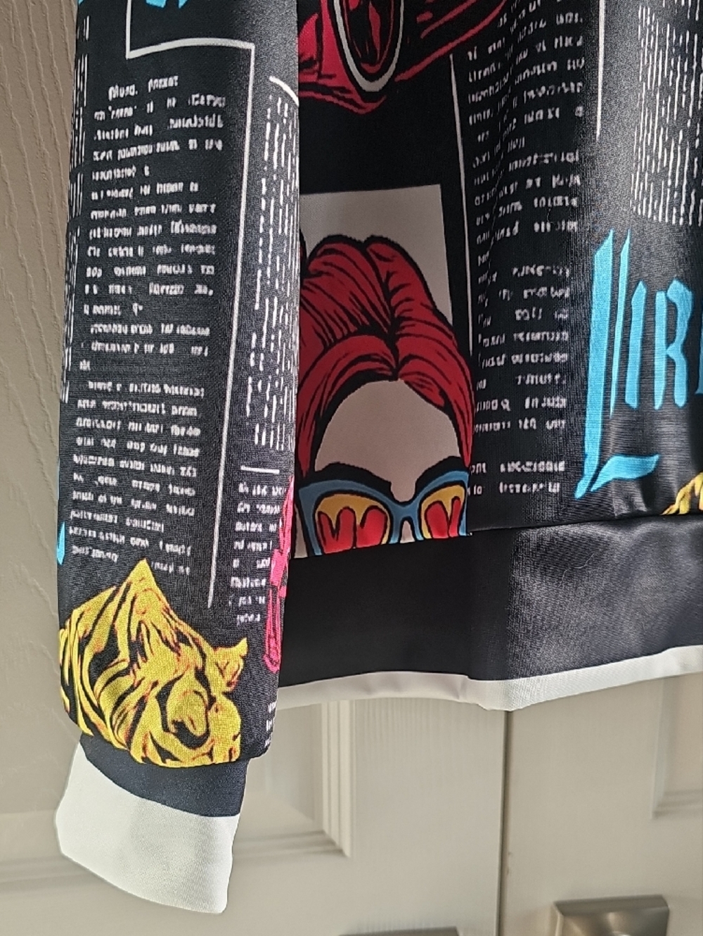 New XL Women's Pop Art Graphic Vibrant Streetwear Bomber Jacket - Picture 11 of 16
